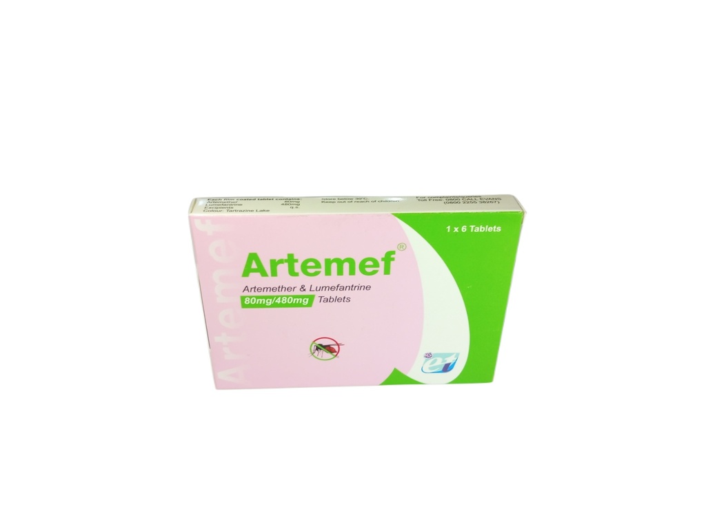 Artemef (Artemether 80mg + Lumefantrine 480mg) Tablets