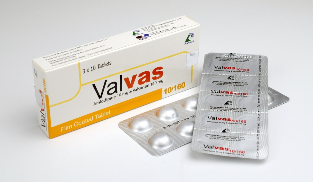 Valvas 10/160 (Amlodipine/Valsartan) tabs