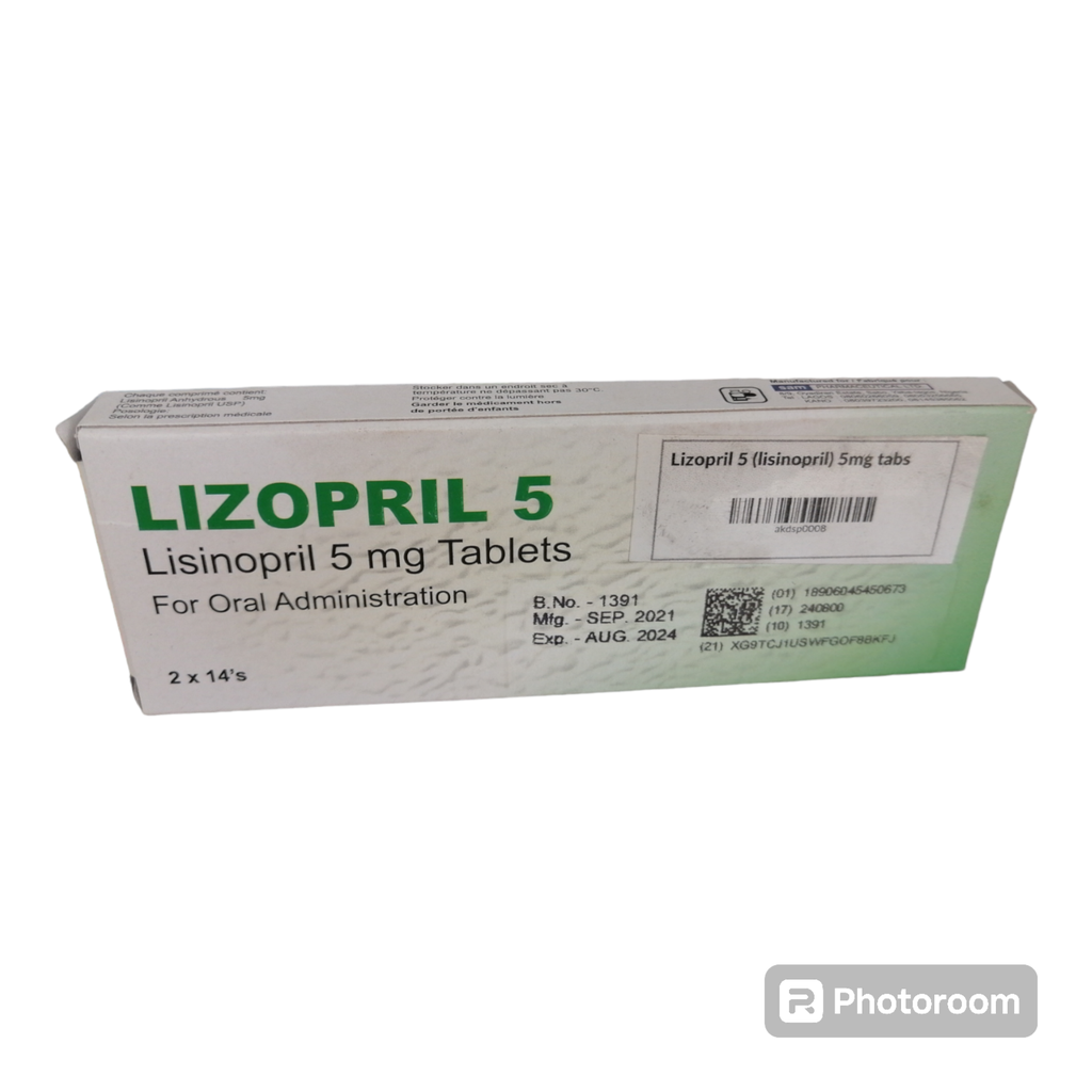 Lizopril 5 (lisinopril) 5mg tabs