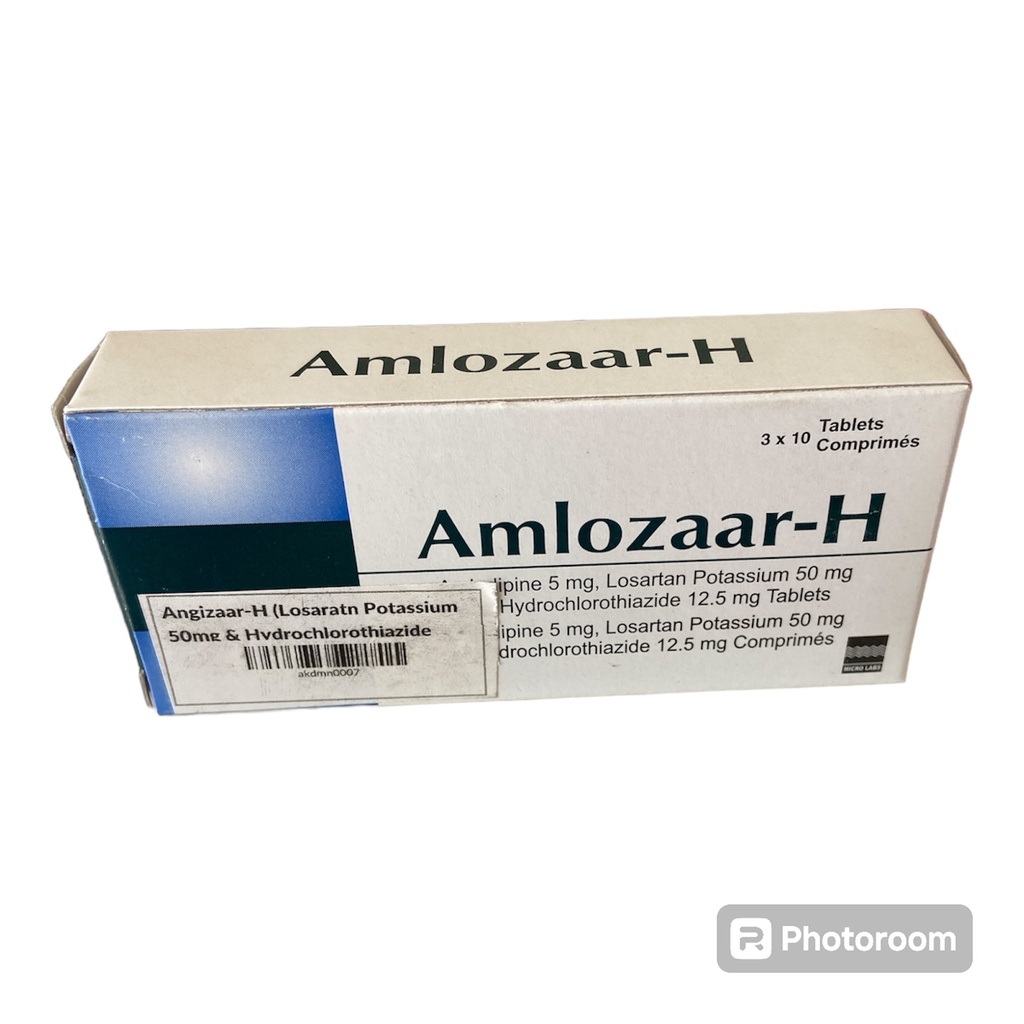 Amlozaar H (Amlodipine 5mg, Losartan Potassium 50mg & Hydrochlorothiazide 12.5mg) Tablets