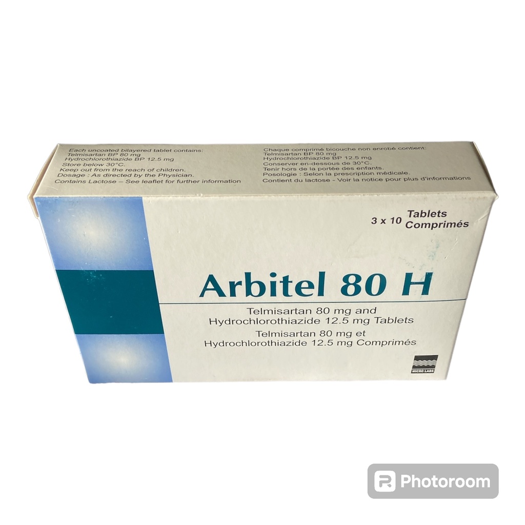 Arbitel-80 H (Telmisartan 80mg & Hydrochlorothiazide 12.5mg) Tablets