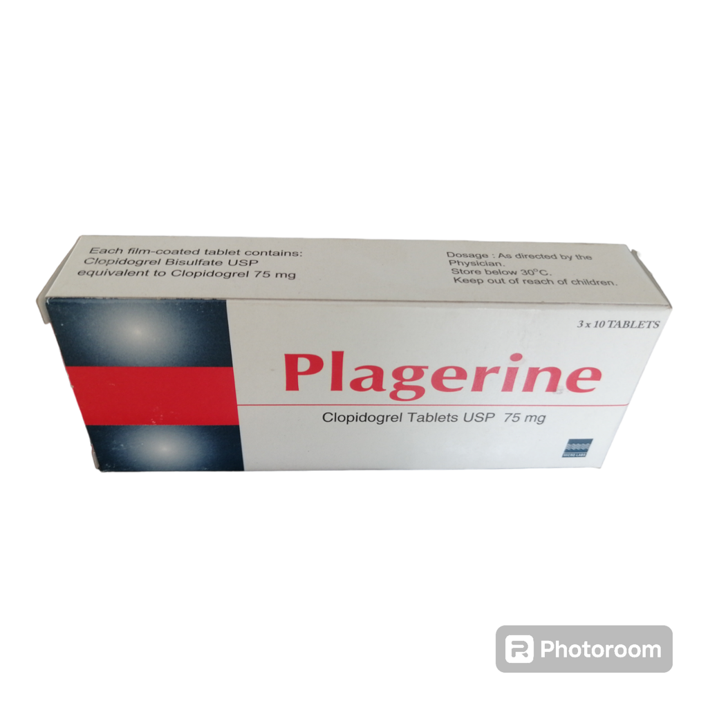 Plagerine (Clopidogrel) 75mg Tablets