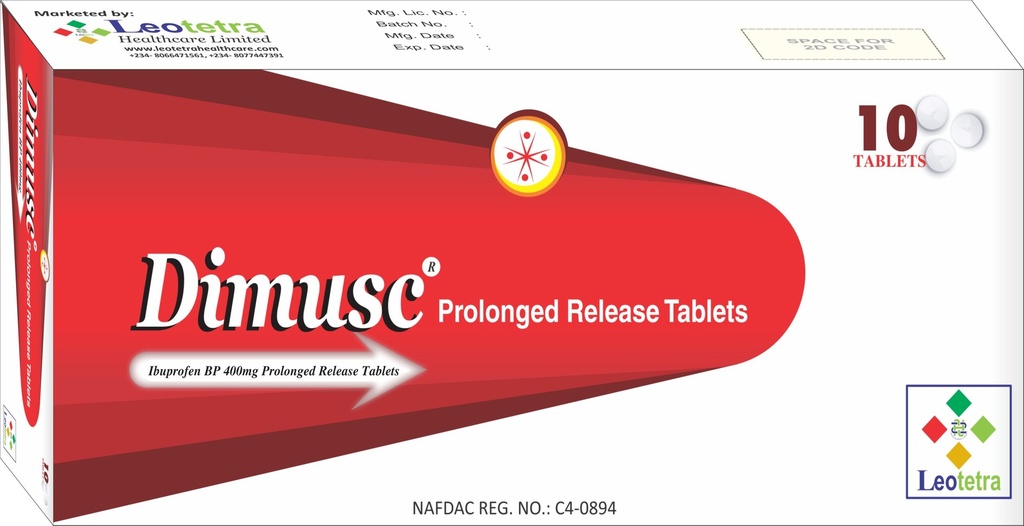 Dimusc (Ibuprofen) 400mg prolonged release Tabs