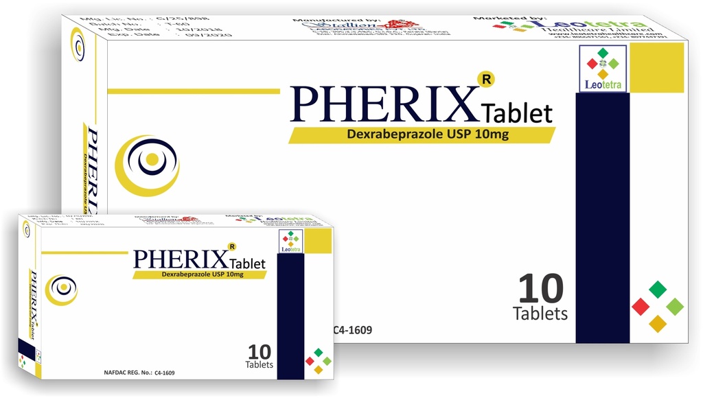 Pherix (dexrabeprazole) 10mg tabs