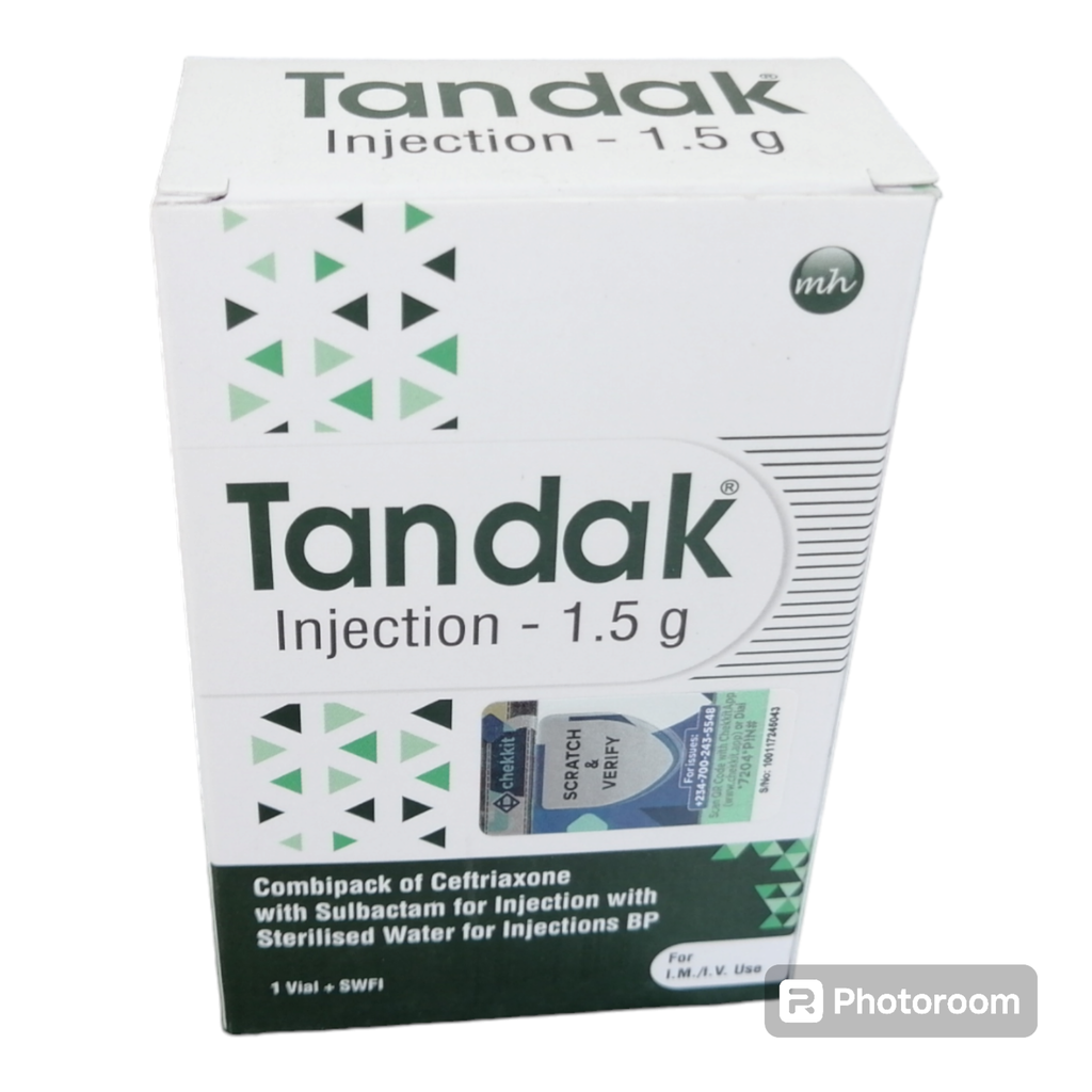 Tandak 1.5g (ceftriaxone/sulbactam) Im/iv