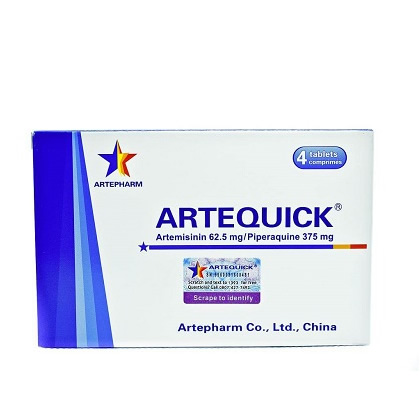 Artequick (artemisin/piperaquine) 62.5mg/375mg