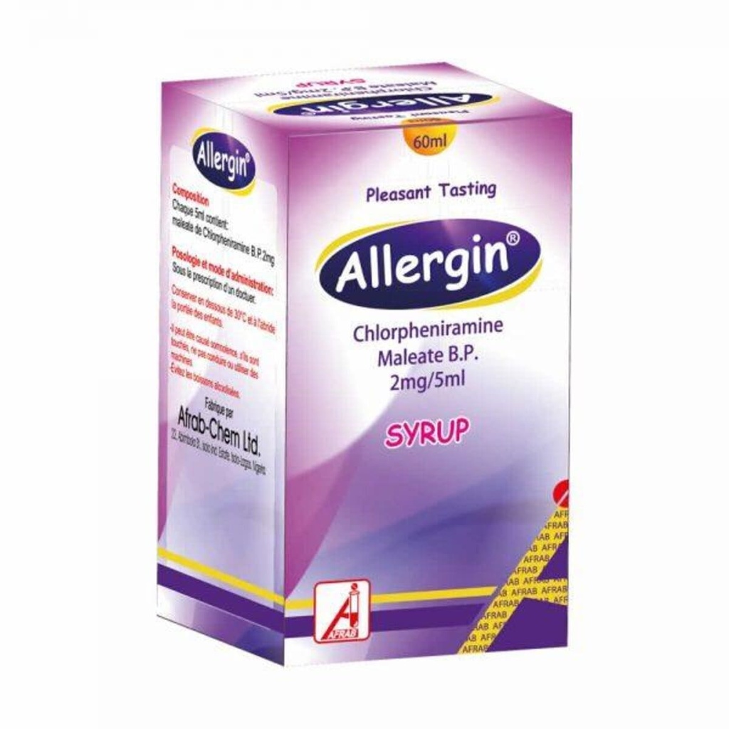 Allergin (Chlorpheniramine) Syrup Afrab 