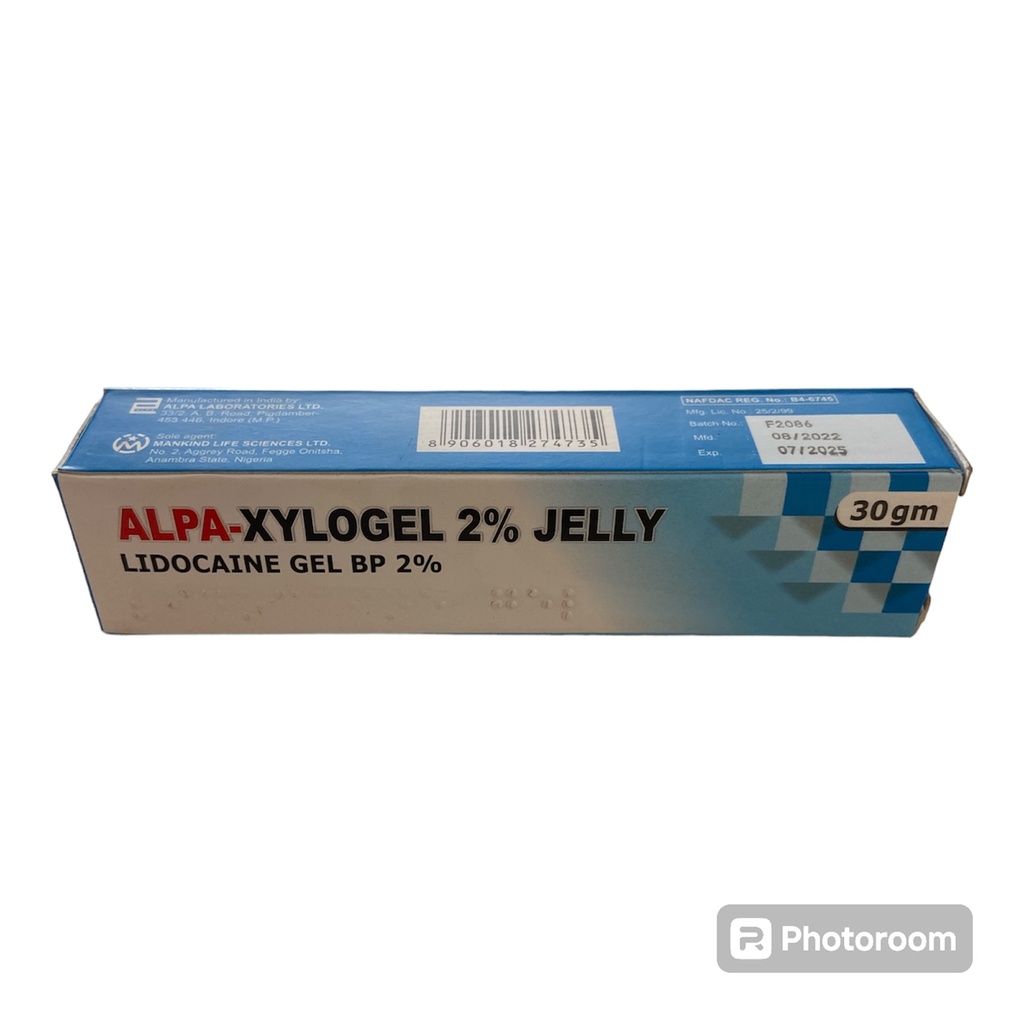 Alpa-Xylogel 2% Lidocaine Gel Bp 30g