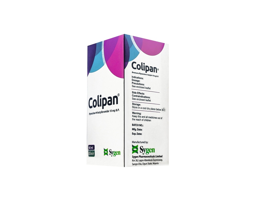 Colipan (Hyosine-N-butylbromide 5mg/5ml) 60ml Syrup