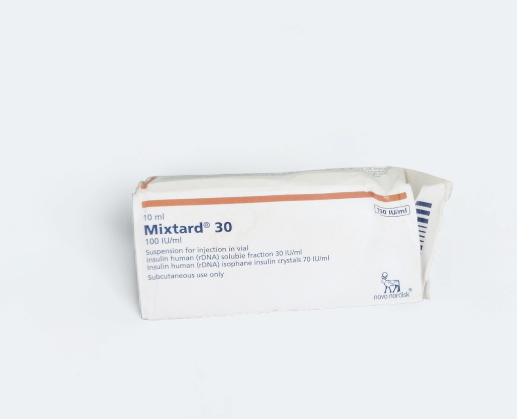 Mixtard 30 100iu/ml U (soluble insulin 30% and isophane insulin 70%