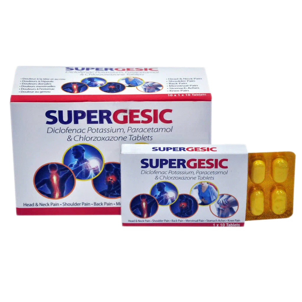 Supergesic (Diclofenac, pcm, chlorzoxazone)