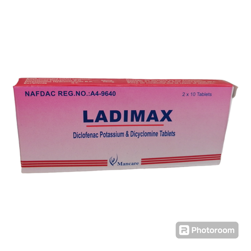 Ladimax (Diclofenac Potassium and Dicyclomine) Tablets