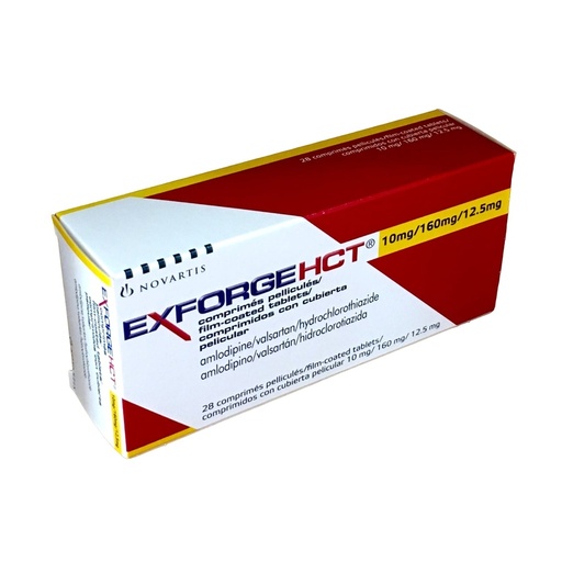 Exforge HCT 10/160/12.5 (Amlodipine/Valsartan/Hydrochlorothiazide) Tablets