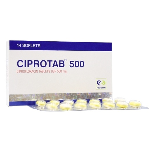 ciprotab (ciprofloxacin) 500mg fidson x 14 tabs