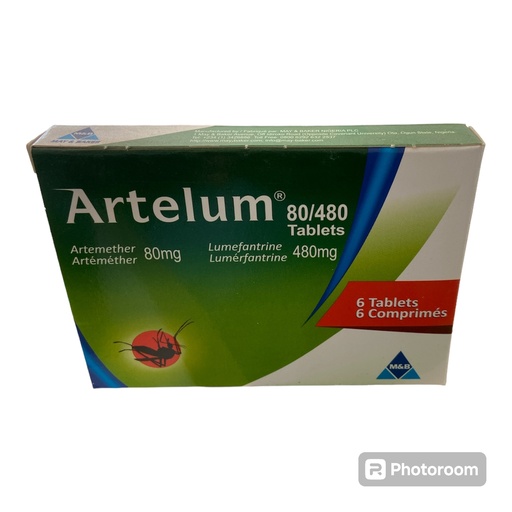 Artelum combo 80/480mg (artemether lumefantrine)