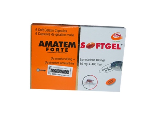 Amatem Forte Softgel (Artemether 80mg + Lumenfantrine 480mg)