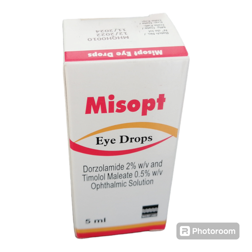 Misopt (Dorzolamide 2% w/v & Timolol Maleate 0.5% w/v Opthalmic Solution) 5ml