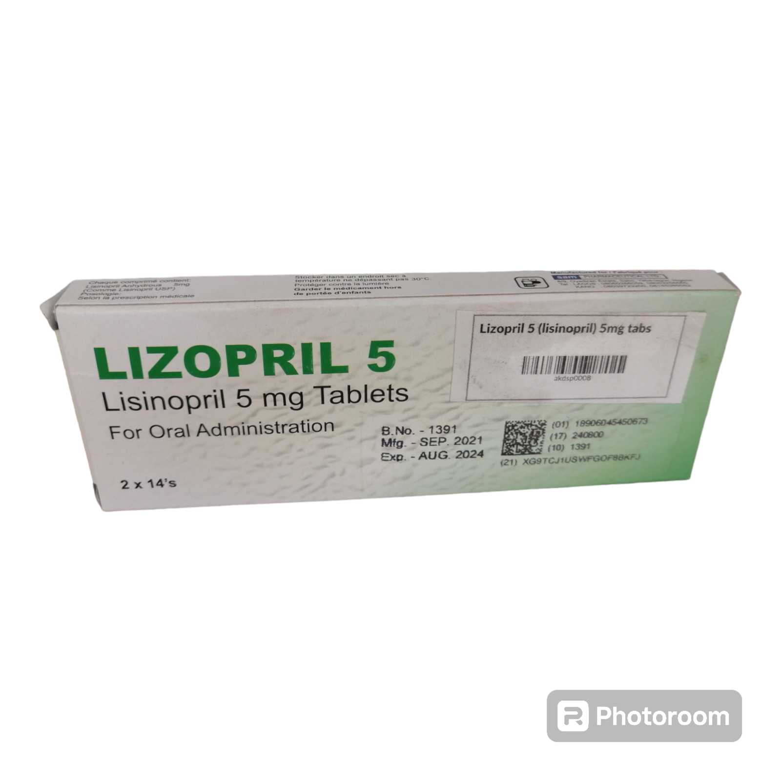 Lizopril 20 lisinopril 20mg tabs   Amkamed Pharmaceuticals