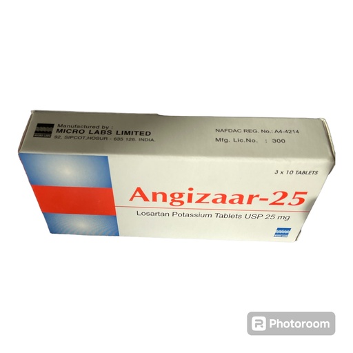 Angizaar-25 (Losartan Potassium 25mg) Tablets