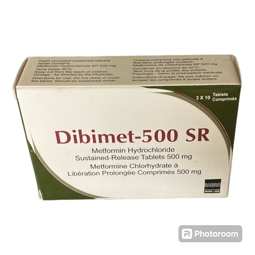 Dibimet-500 SR (Metformin Hydrochloride 500mg) Tablets