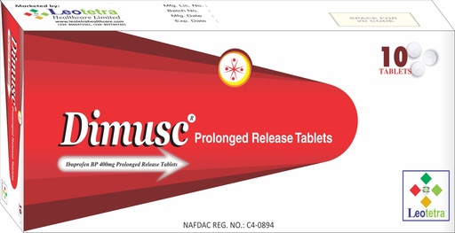 Dimusc (Ibuprofen) 400mg prolonged release Tabs