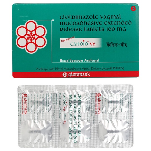 Candid v6 vaginal insert tabs (clotrimazole) 100mg