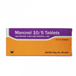 Marcnol (Amlodipine 10mg and Ramipril 5mg) Tablets